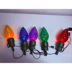 VNG 5 Jumbo Christmas Lights Bulbs Giant Blow Mold Yard Stake Handing Decoration